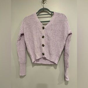 Sincerely Jules Cropped Purple Cardigan Sweater